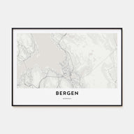 Bergen Map Landscape Poster