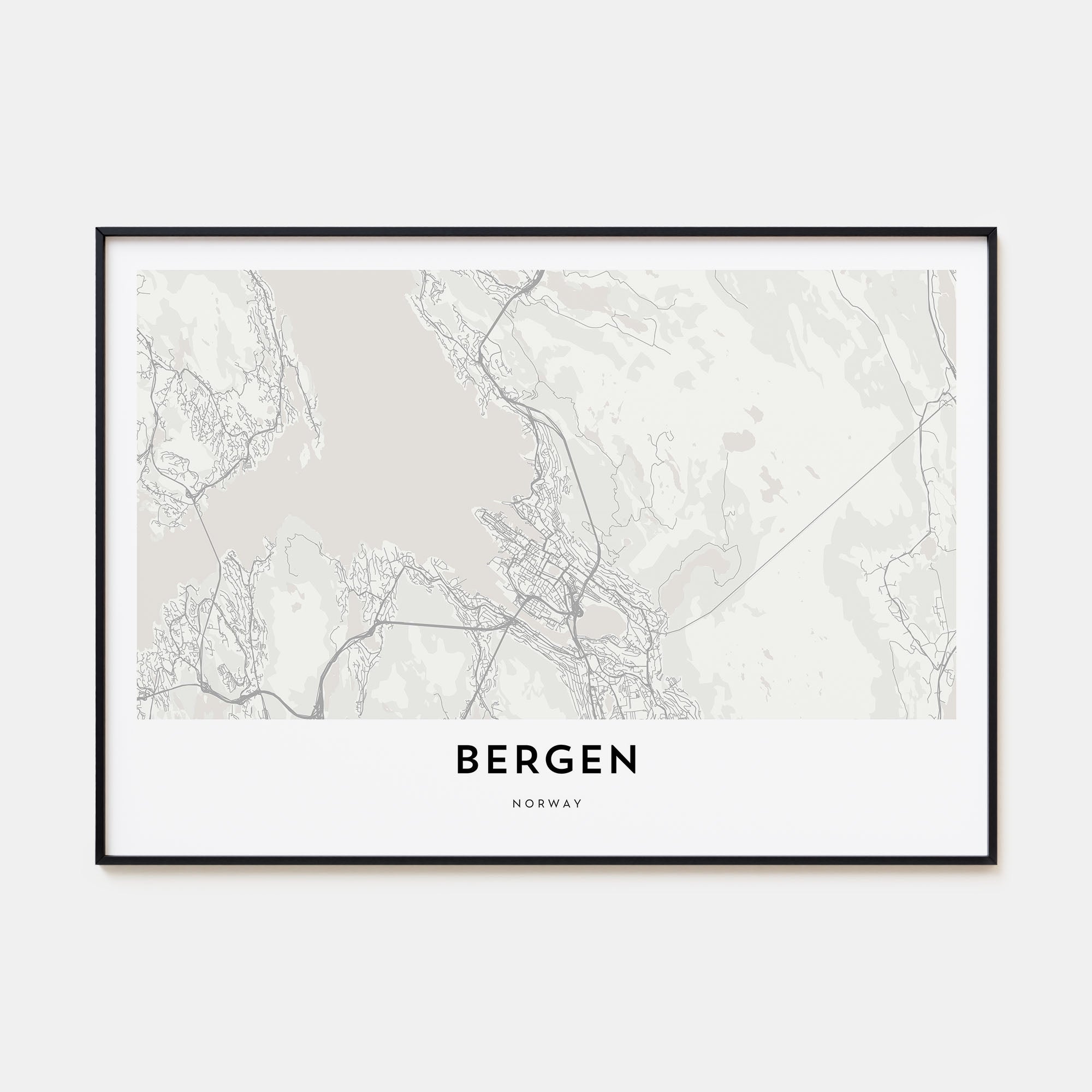 Bergen Map Landscape Poster