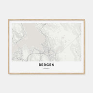 Bergen Map Landscape Poster