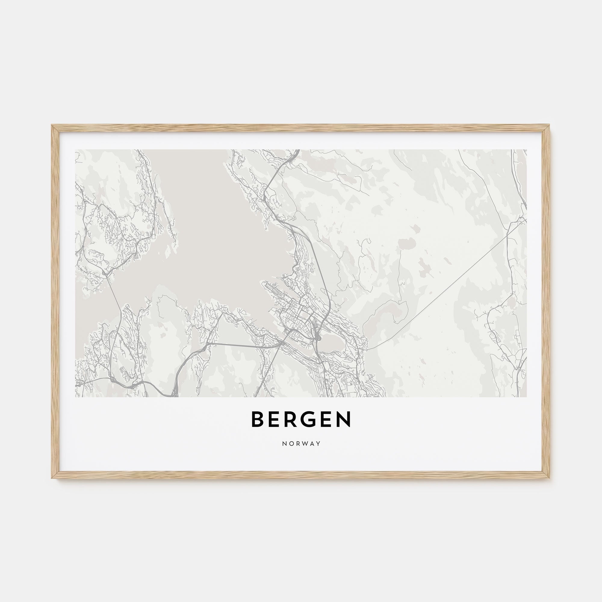 Bergen Map Landscape Poster