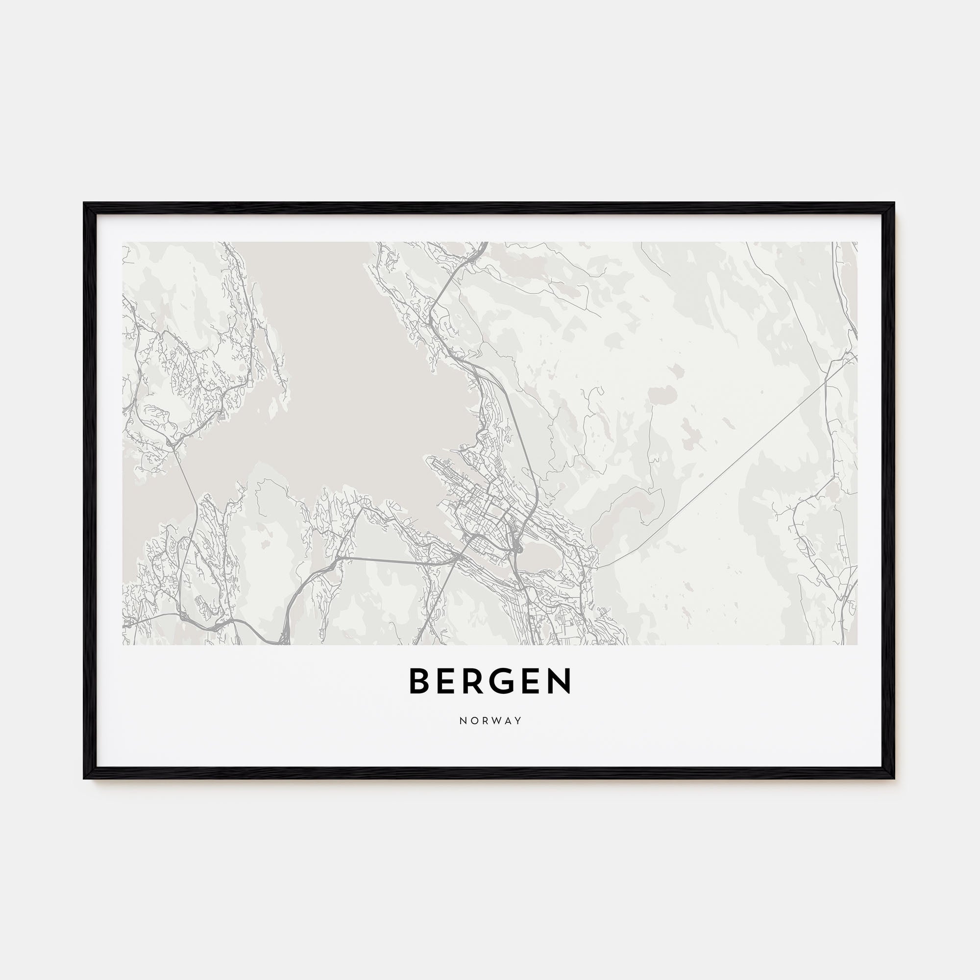 Bergen Map Landscape Poster