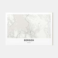 Bergen Map Landscape Poster