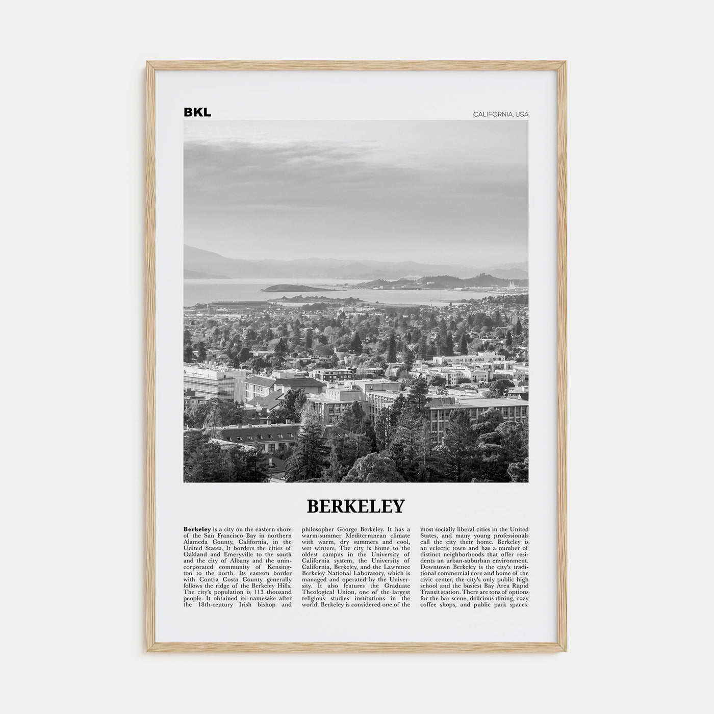 Berkeley Travel B&W Poster