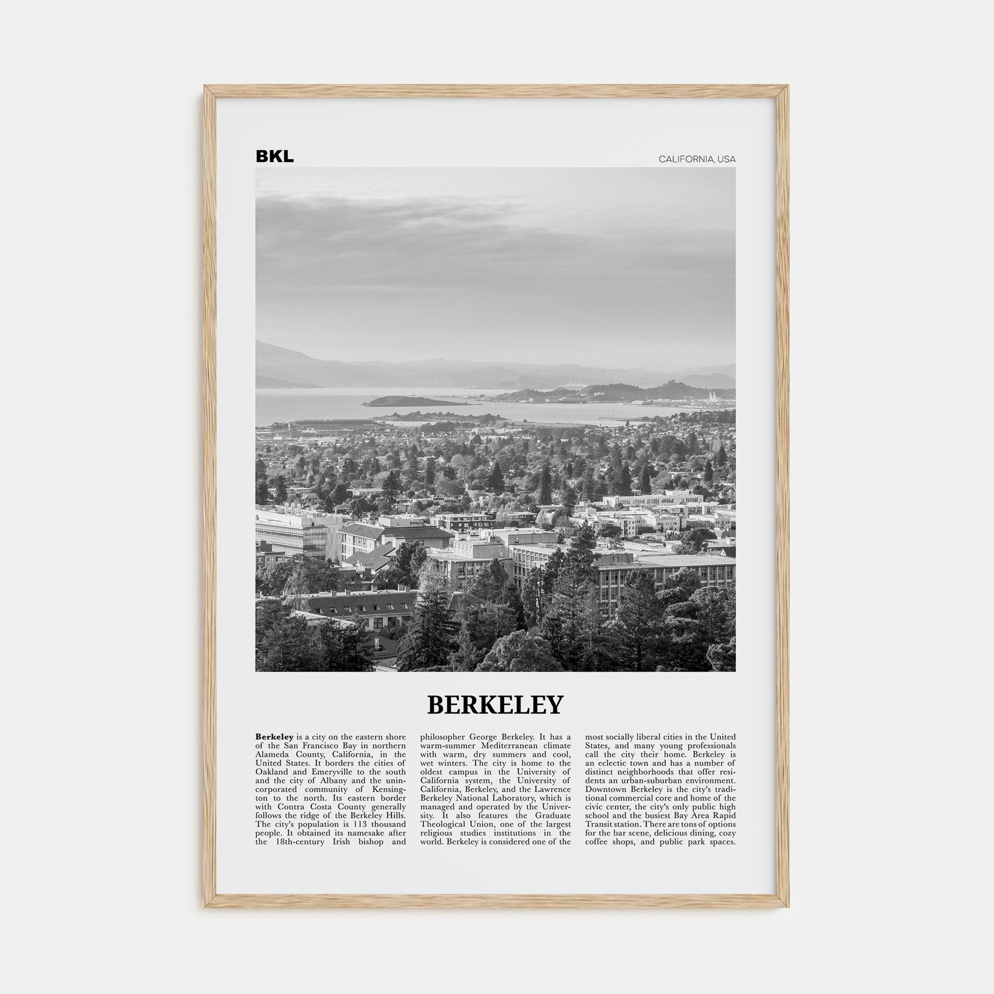 Berkeley Travel B&W Poster