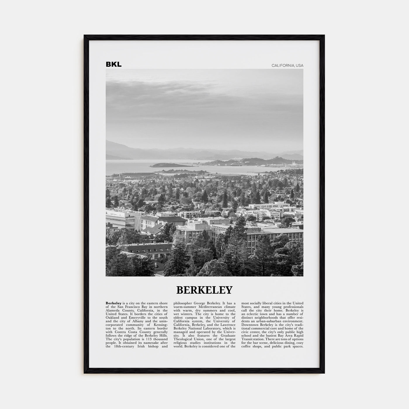 Berkeley Travel B&W Poster