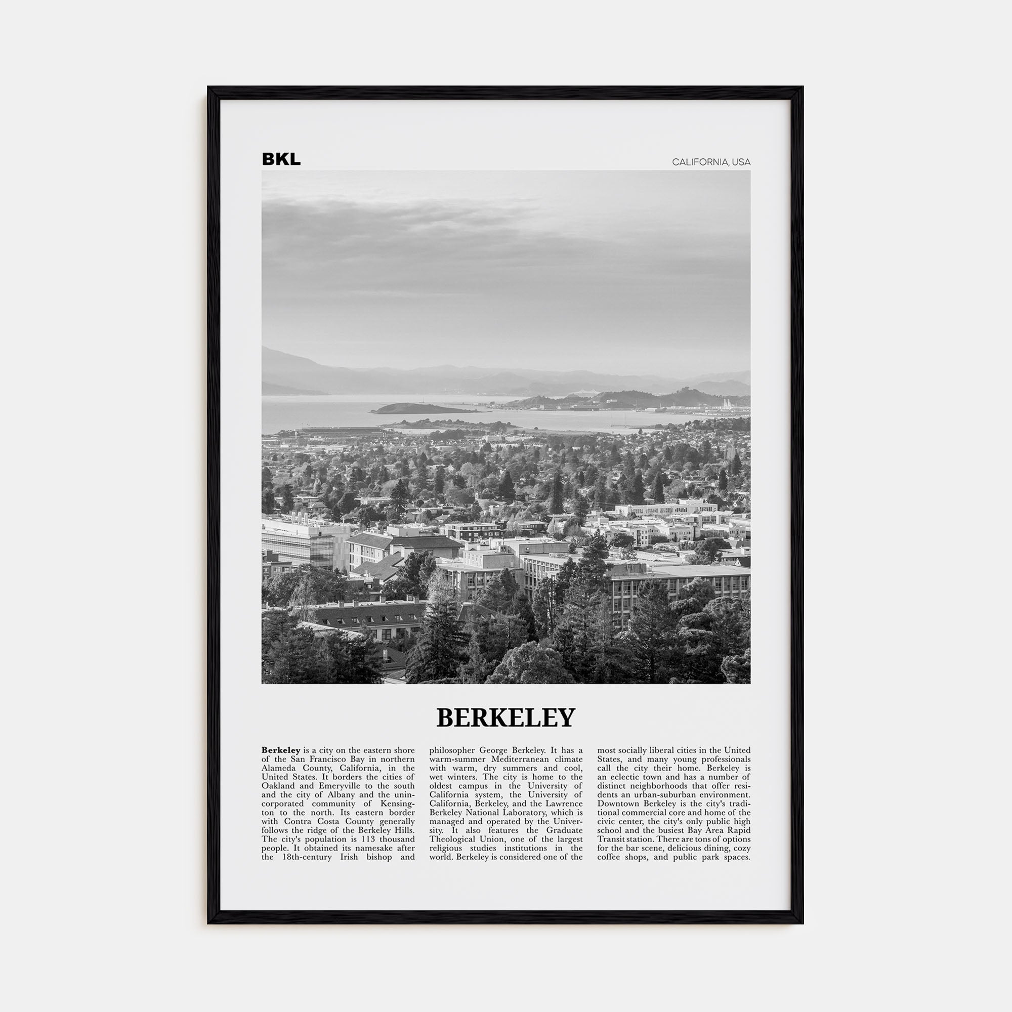 Berkeley Travel B&W Poster