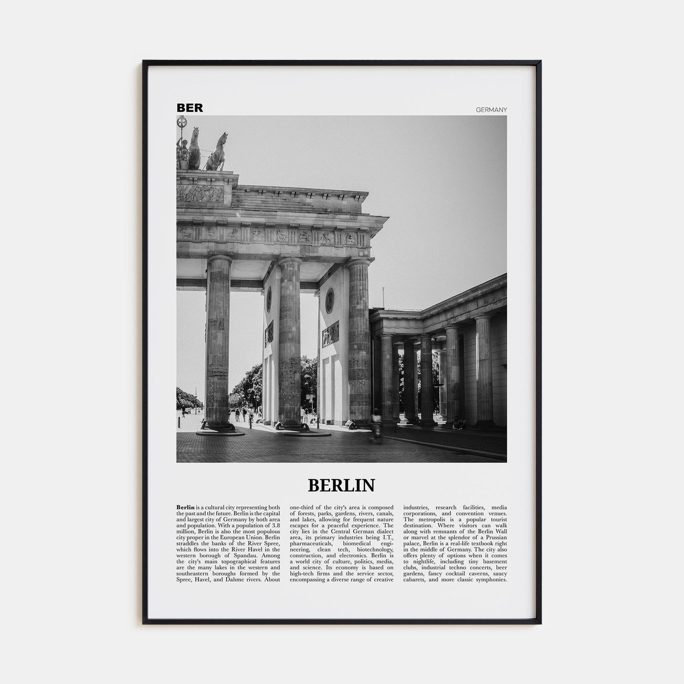 Berlin Travel B&W No 1 Poster