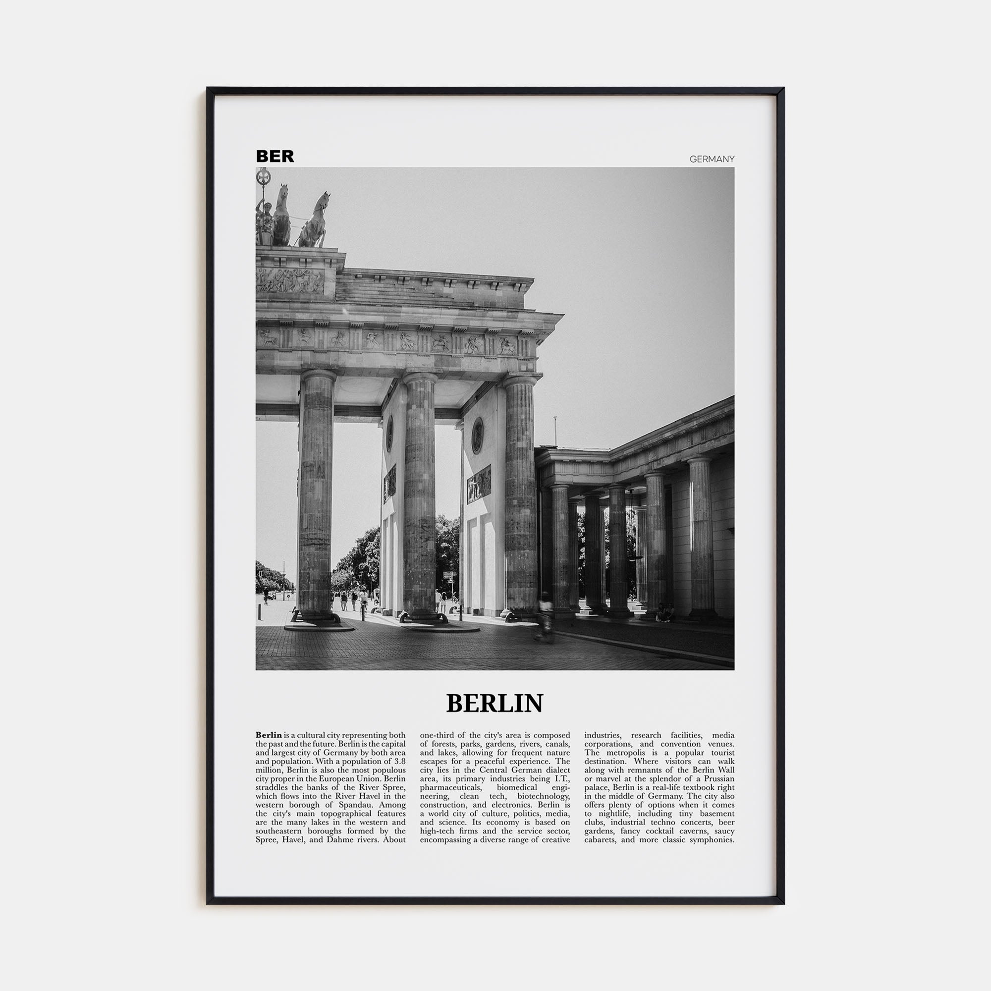 Berlin Travel B&W No 1 Poster