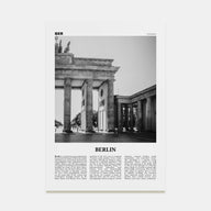 Berlin Travel B&W No 1 Poster