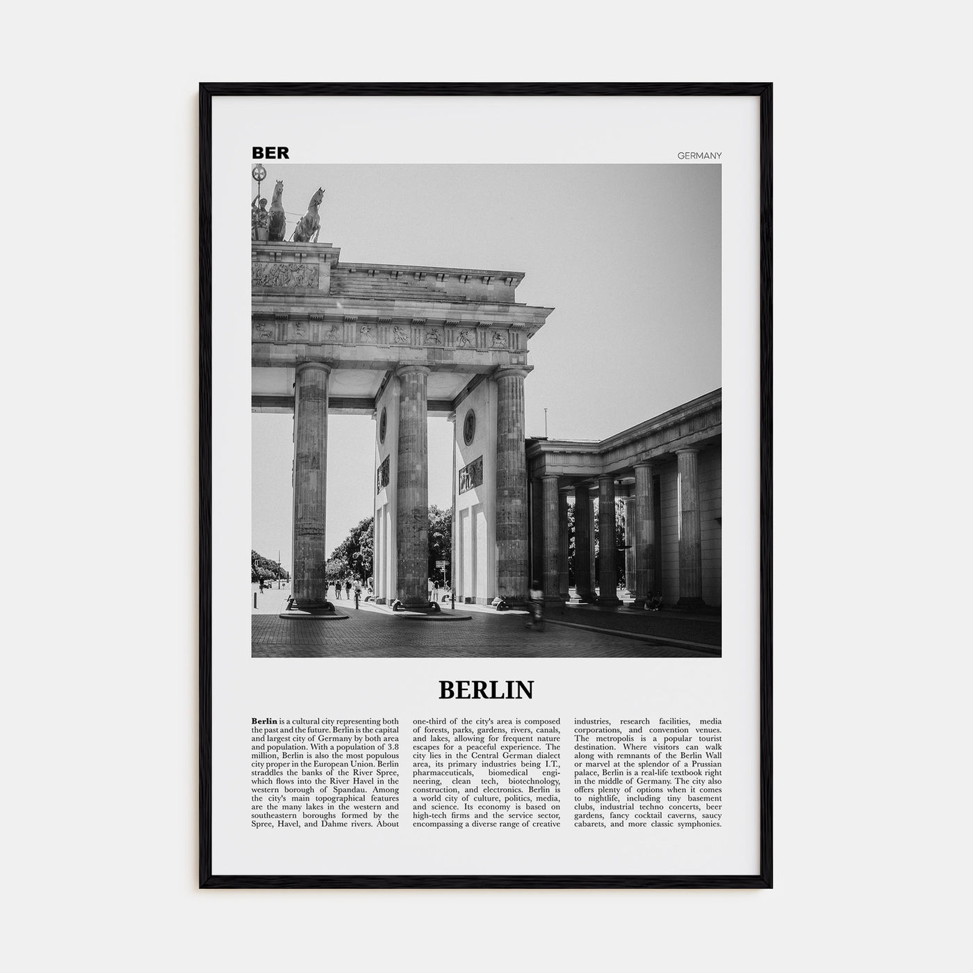 Berlin Travel B&W No 1 Poster