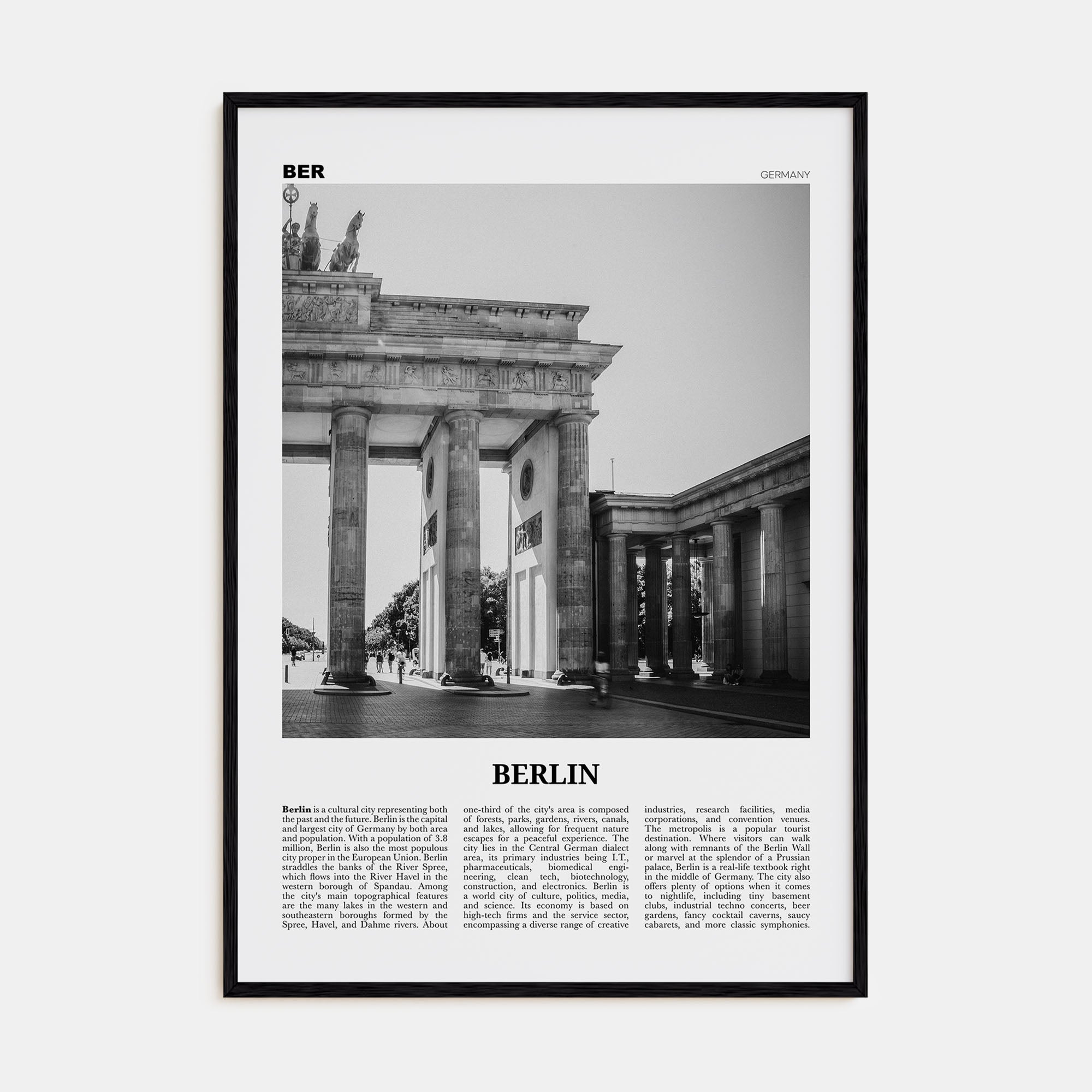 Berlin Travel B&W No 1 Poster