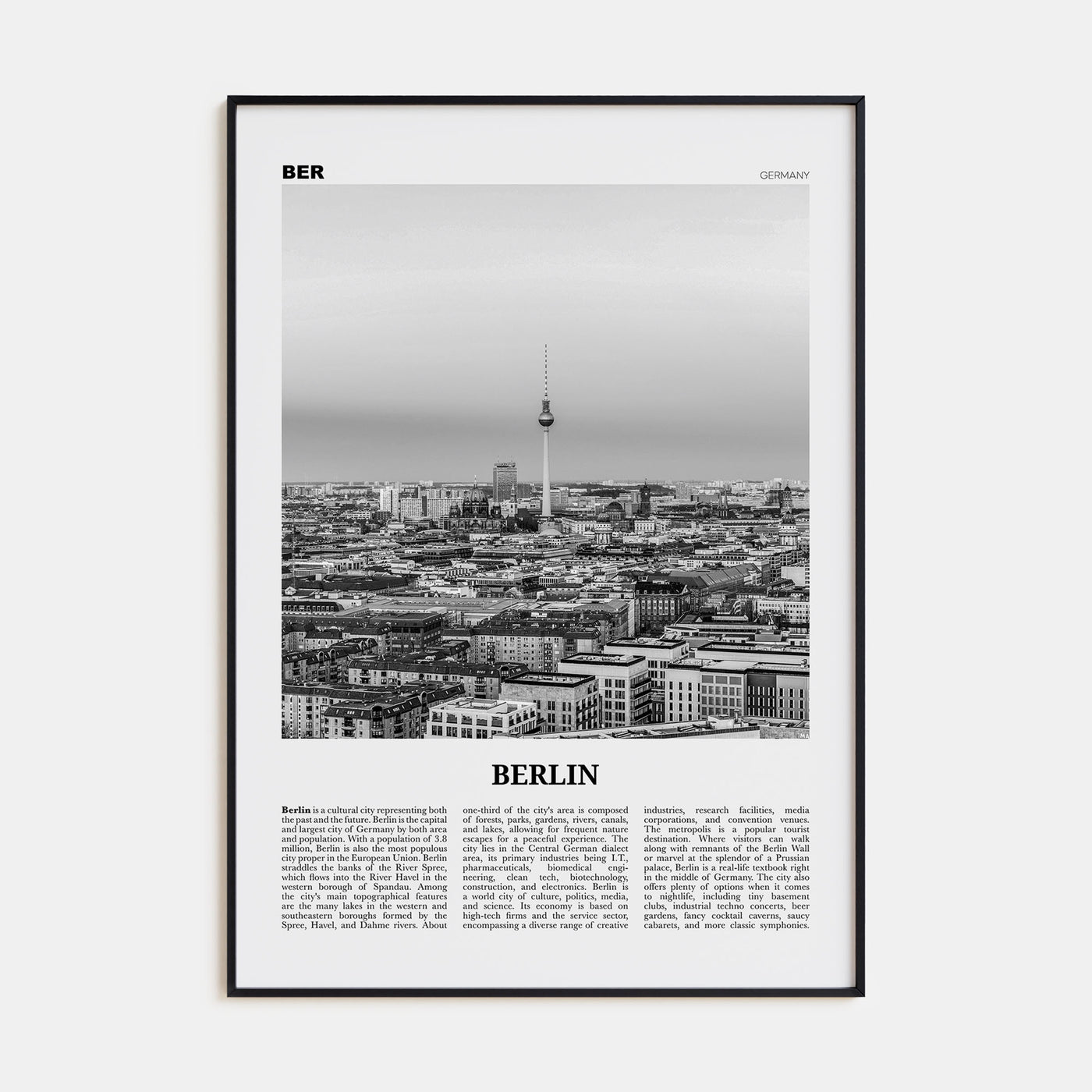 Berlin Travel B&W No 2 Poster