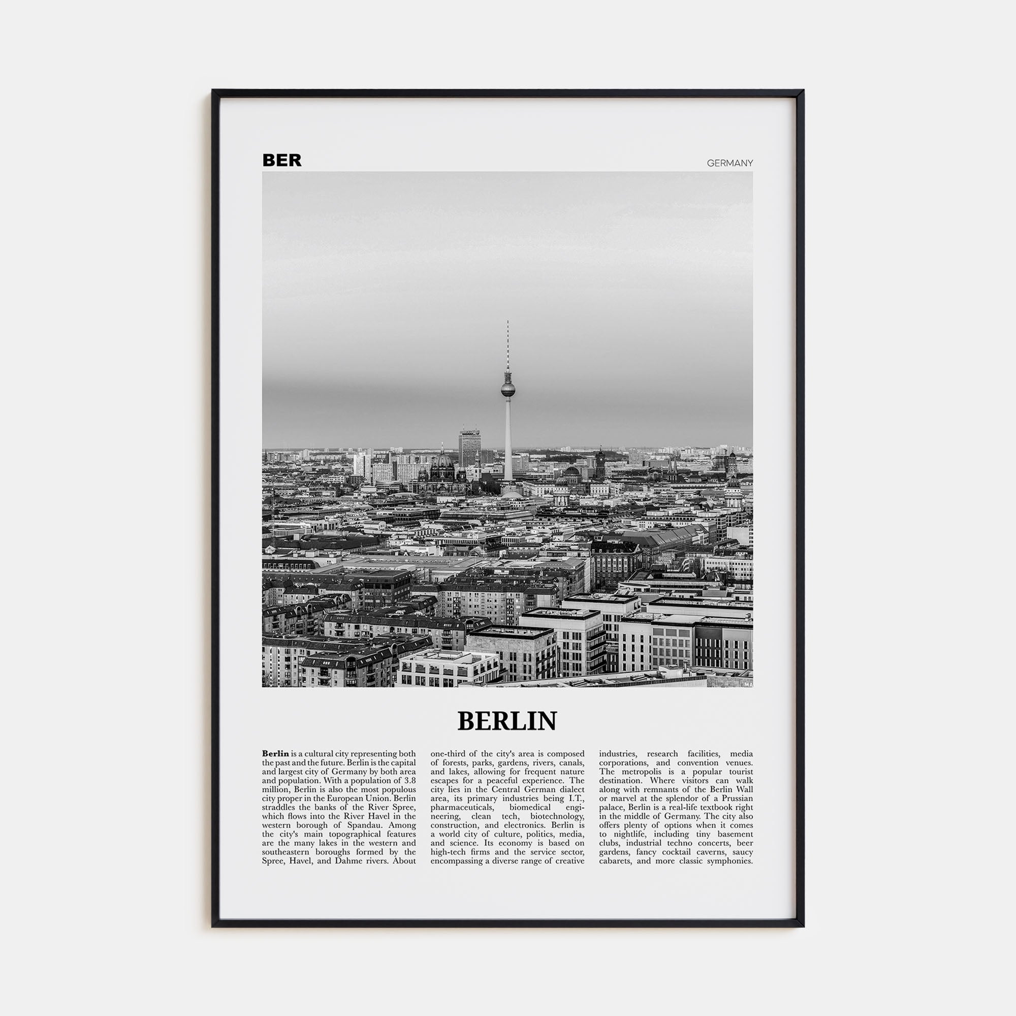 Berlin Travel B&W No 2 Poster