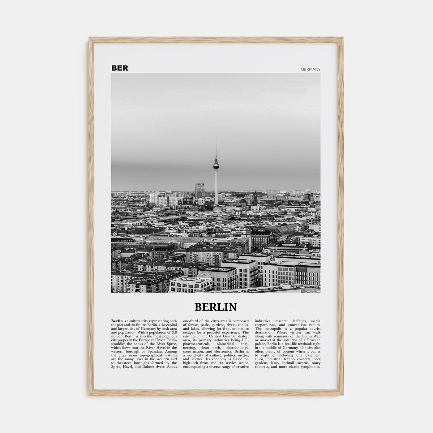 Berlin Travel B&W No 2 Poster