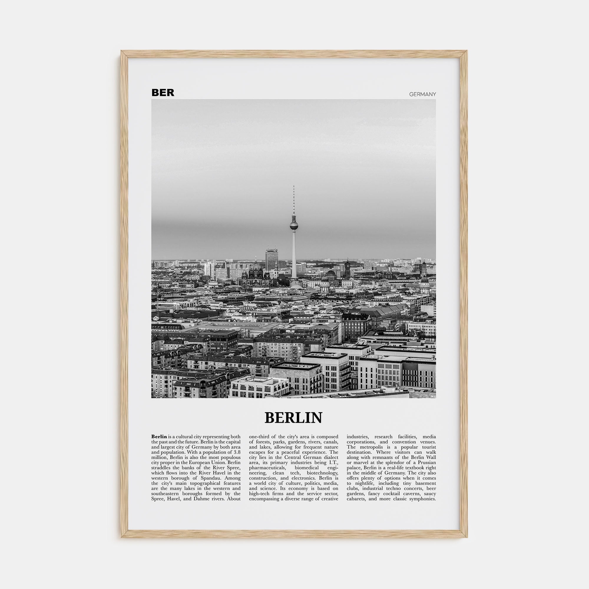 Berlin Travel B&W No 2 Poster