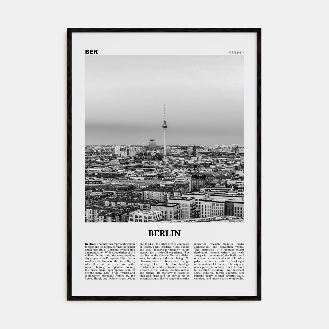 Berlin Travel B&W No 2 Poster