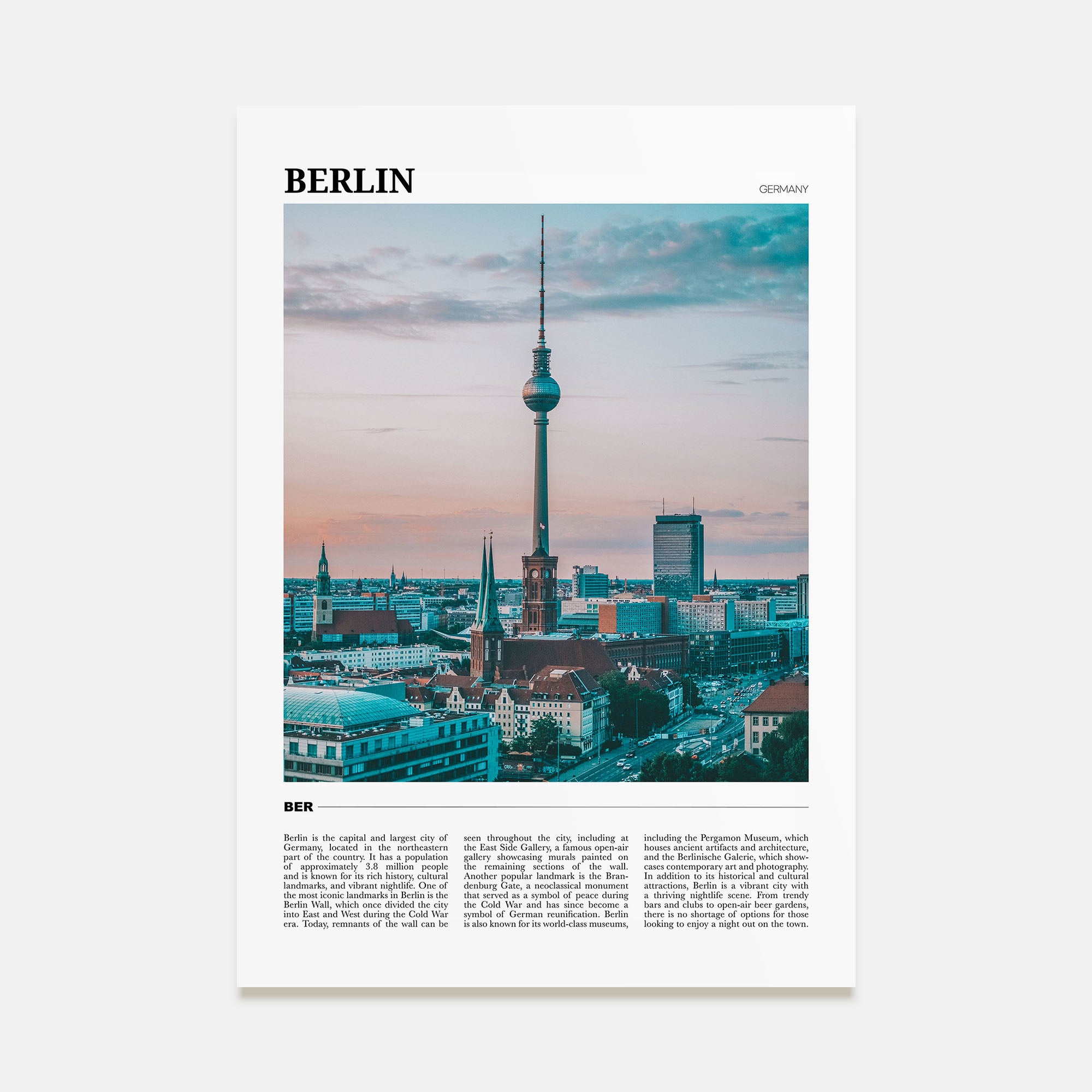 Berlin Travel Color Poster