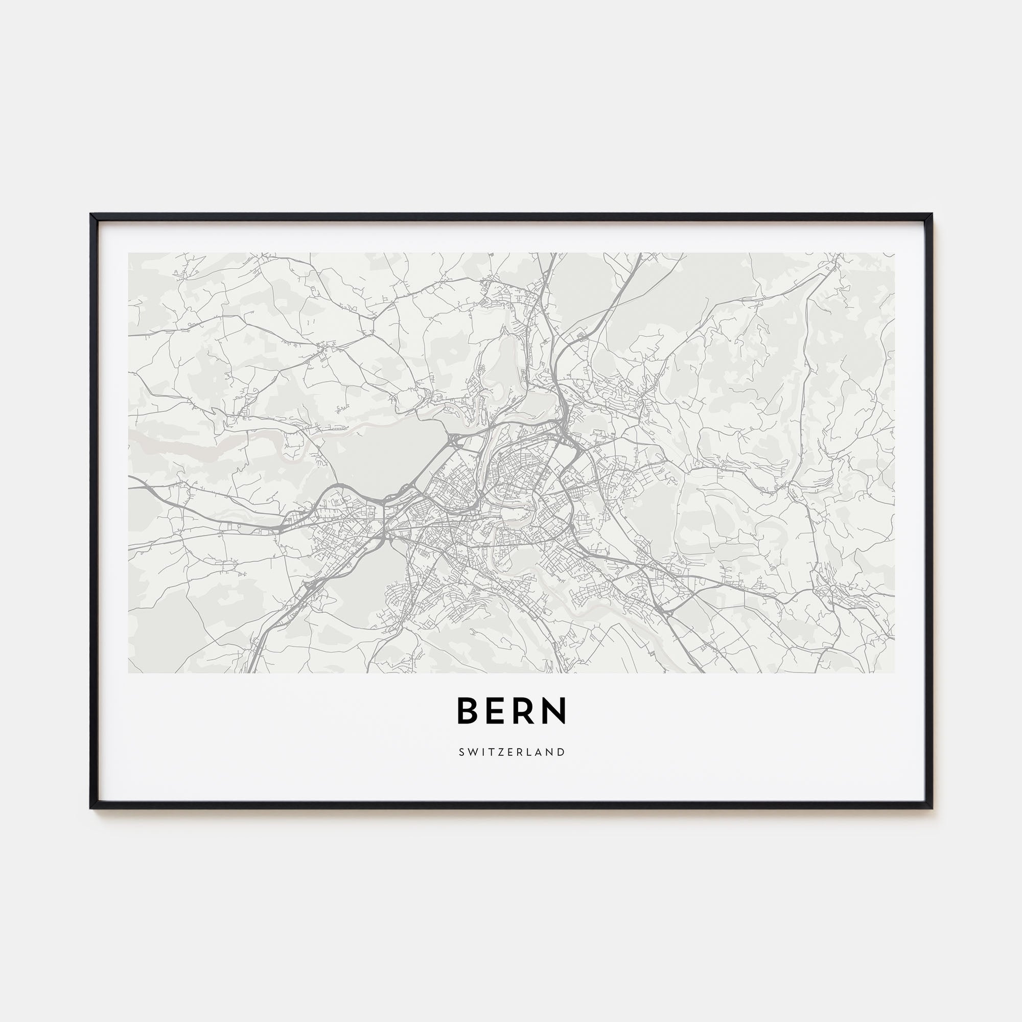 Bern Map Landscape Poster