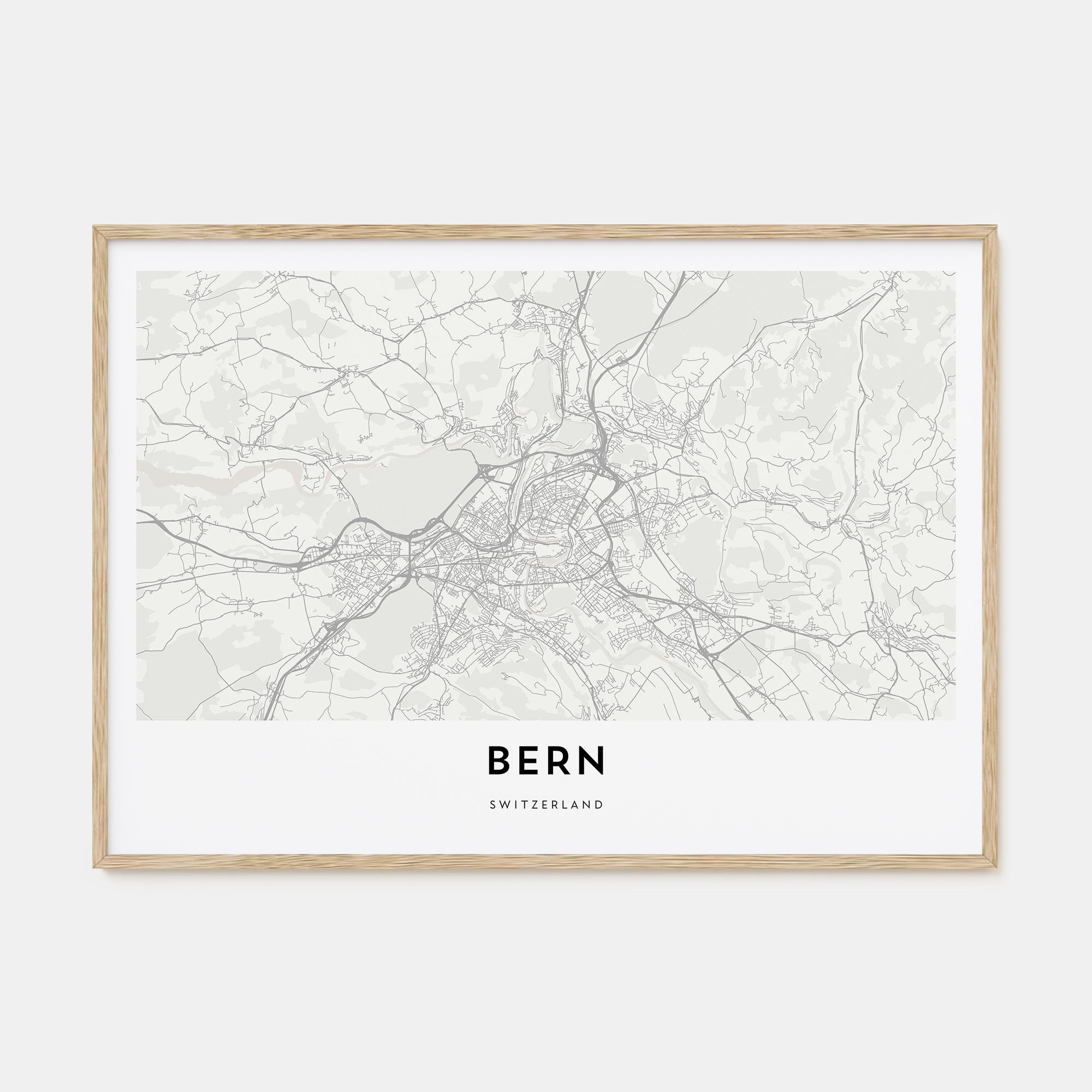 Bern Map Landscape Poster