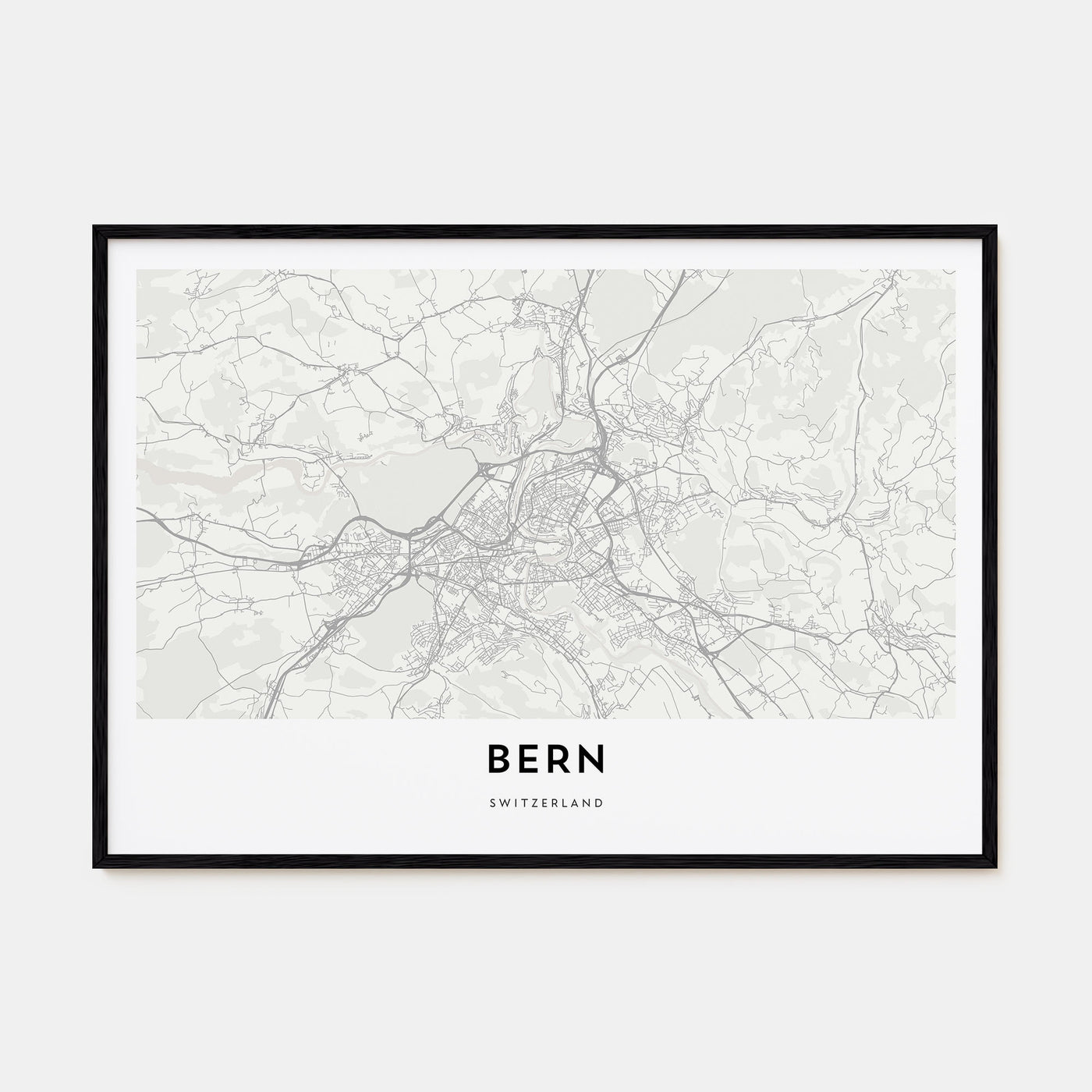 Bern Map Landscape Poster