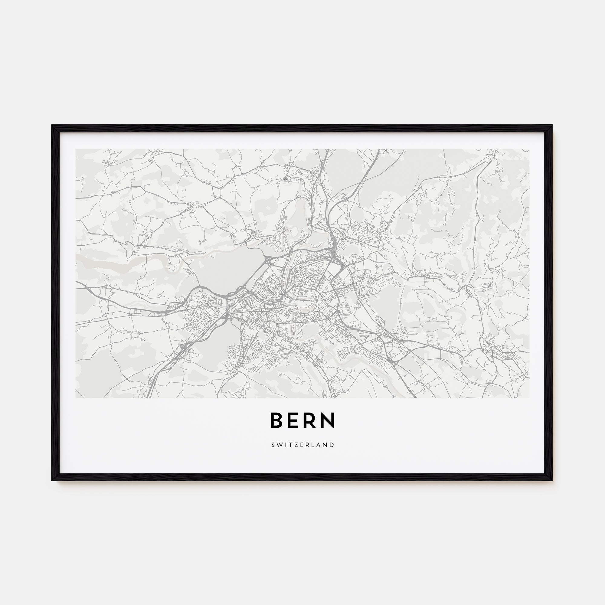 Bern Map Landscape Poster