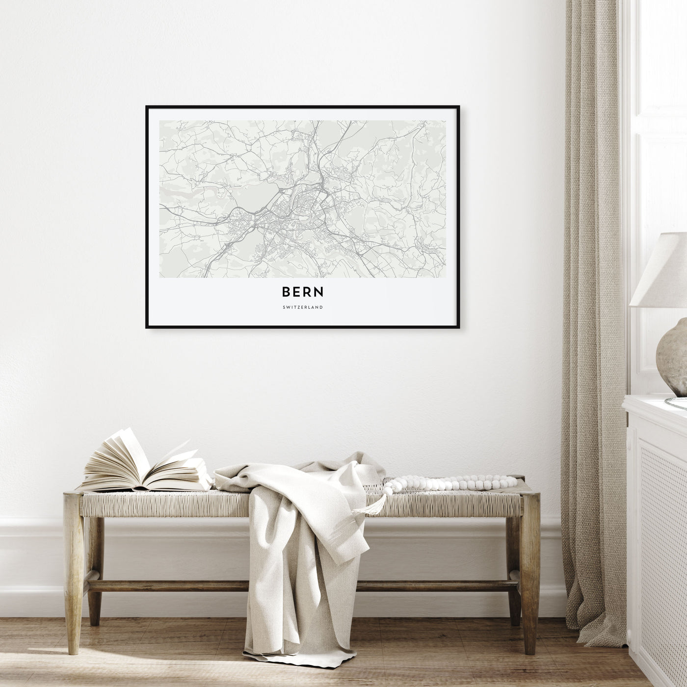 Bern Map Landscape Poster