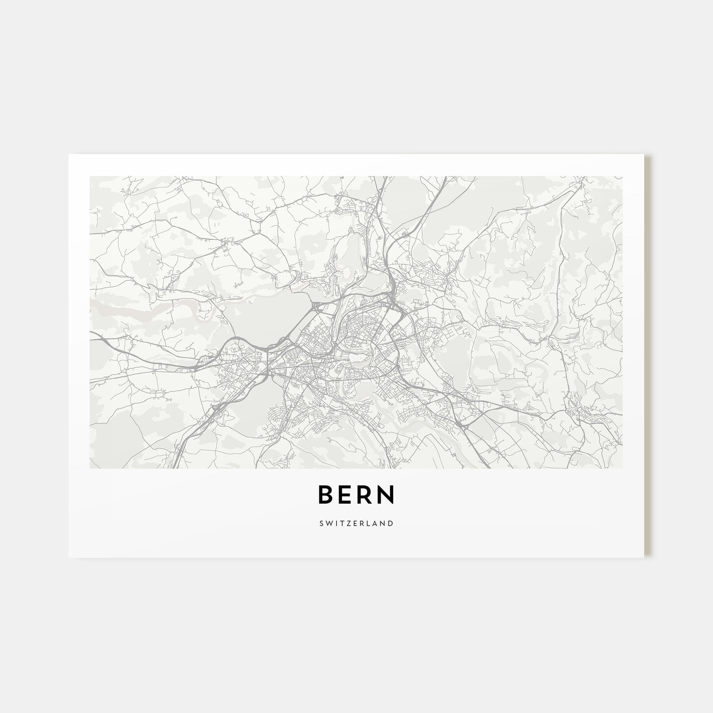 Bern Map Landscape Poster