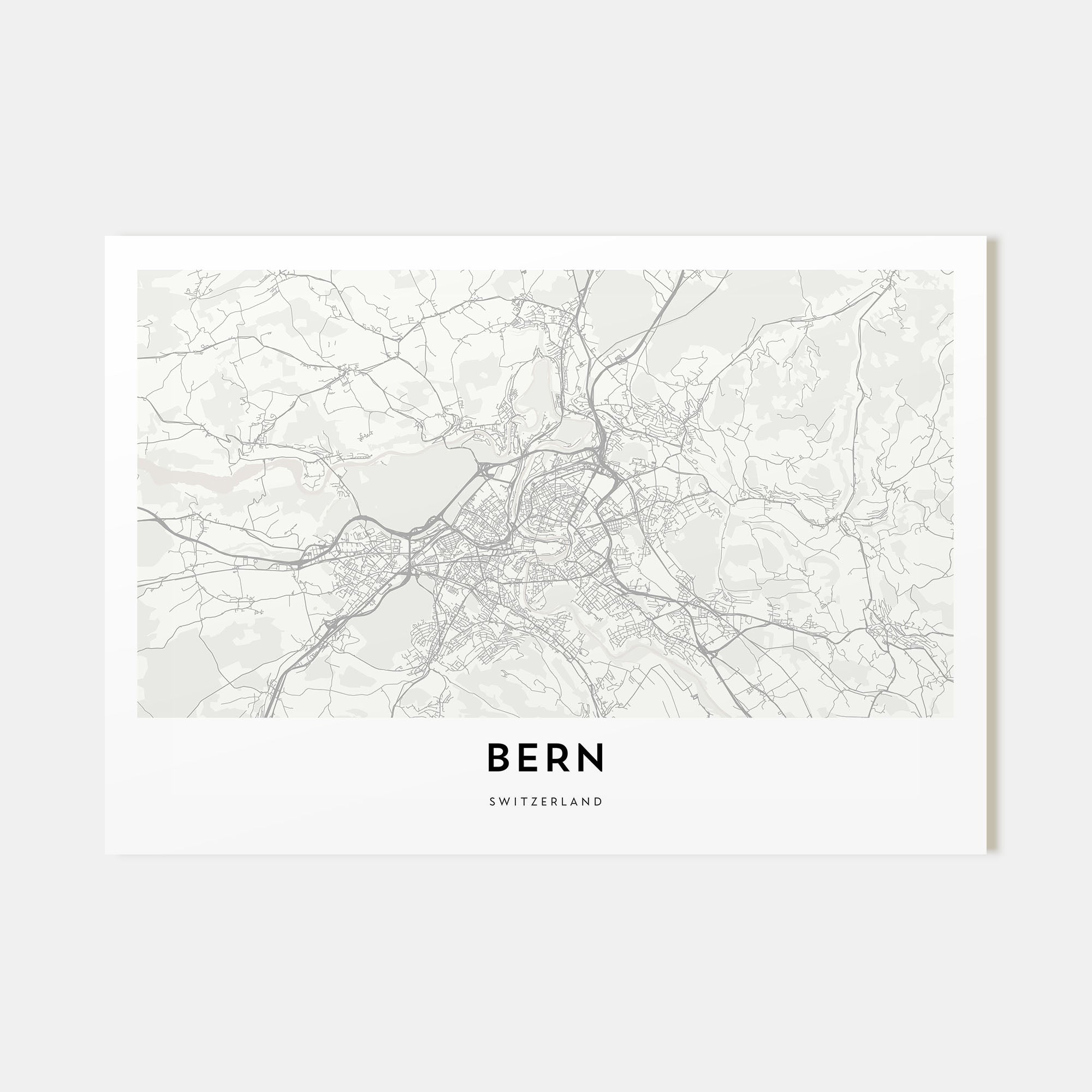 Bern Map Landscape Poster
