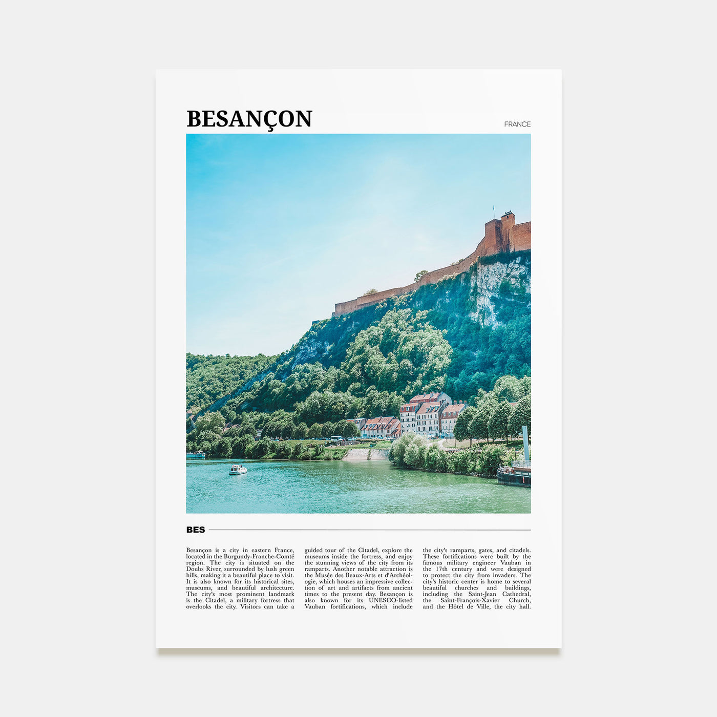Besançon Travel Color Poster