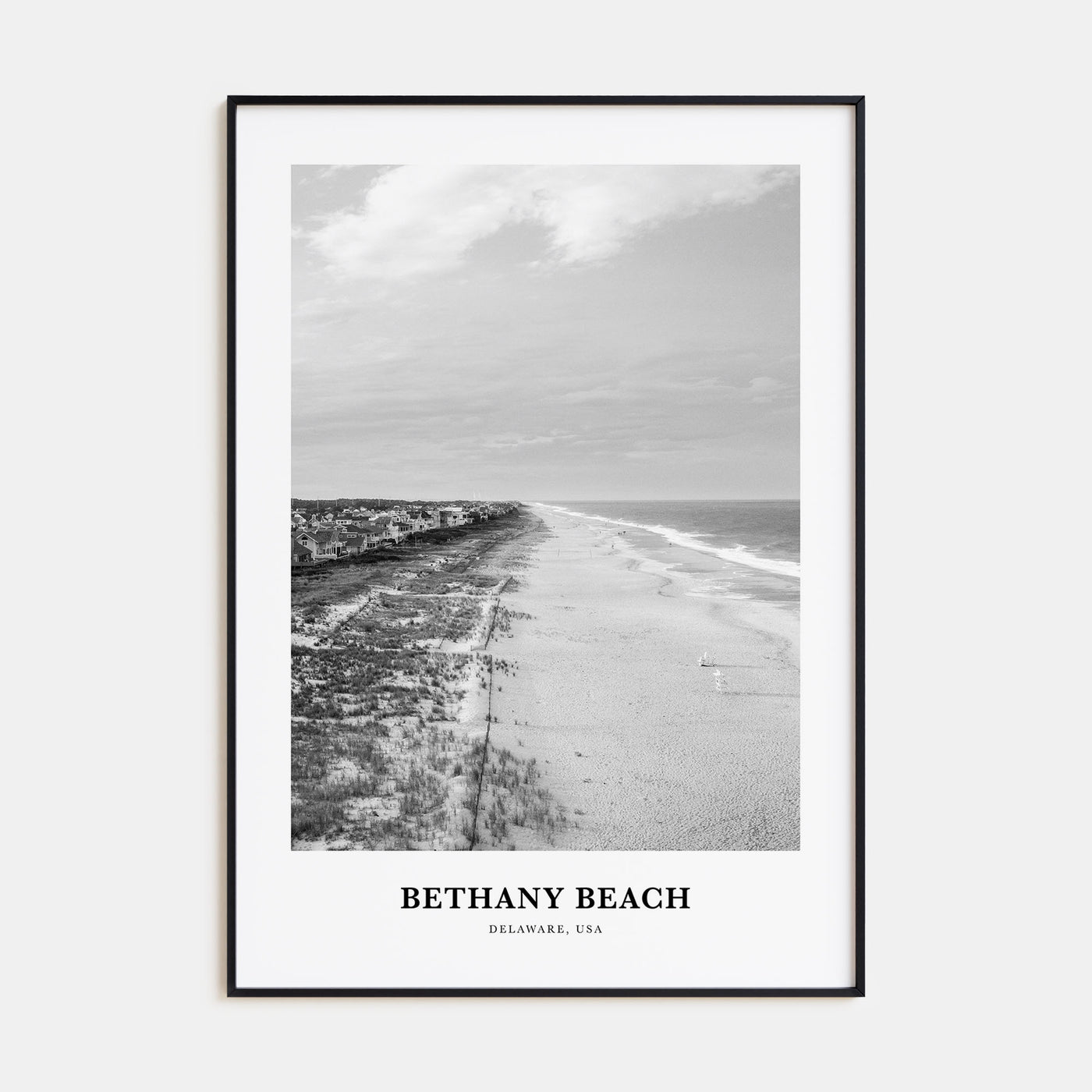 Bethany Beach Portrait B&W Poster