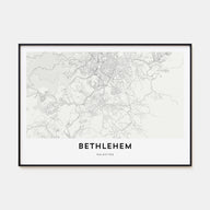 Bethlehem, Palestine Map Landscape Poster