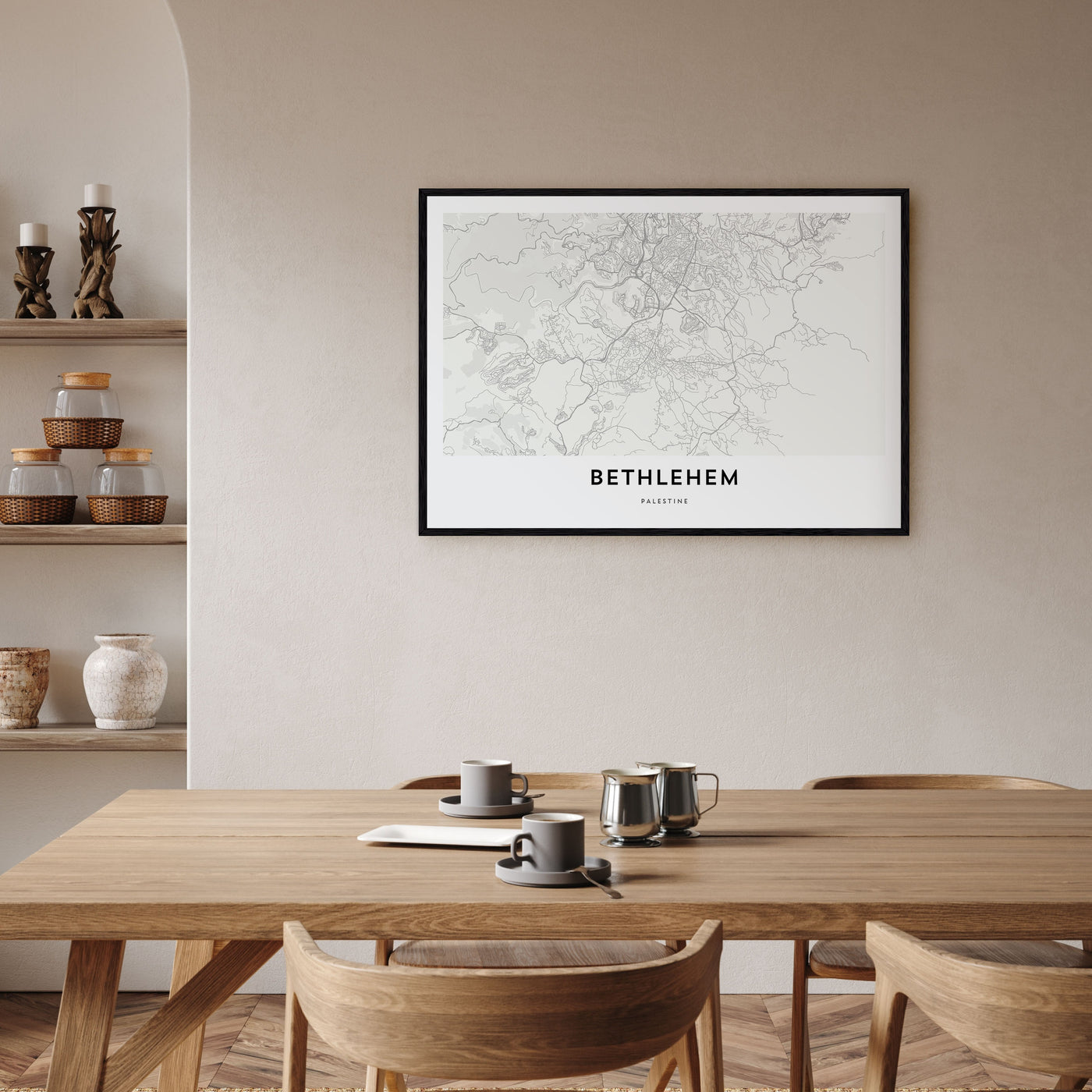 Bethlehem, Palestine Map Landscape Poster