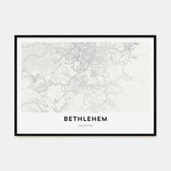 Bethlehem, Palestine Map Landscape Poster