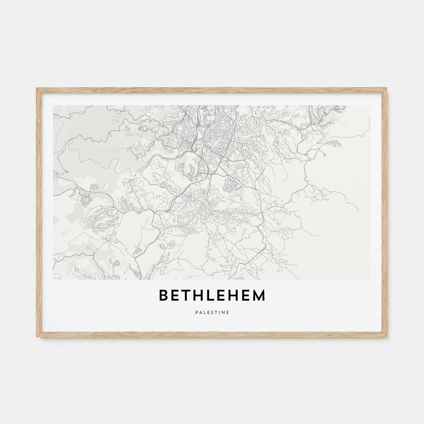Bethlehem, Palestine Map Landscape Poster