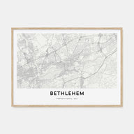 Bethlehem, Pennsylvania Map Landscape Poster