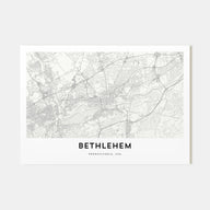 Bethlehem, Pennsylvania Map Landscape Poster