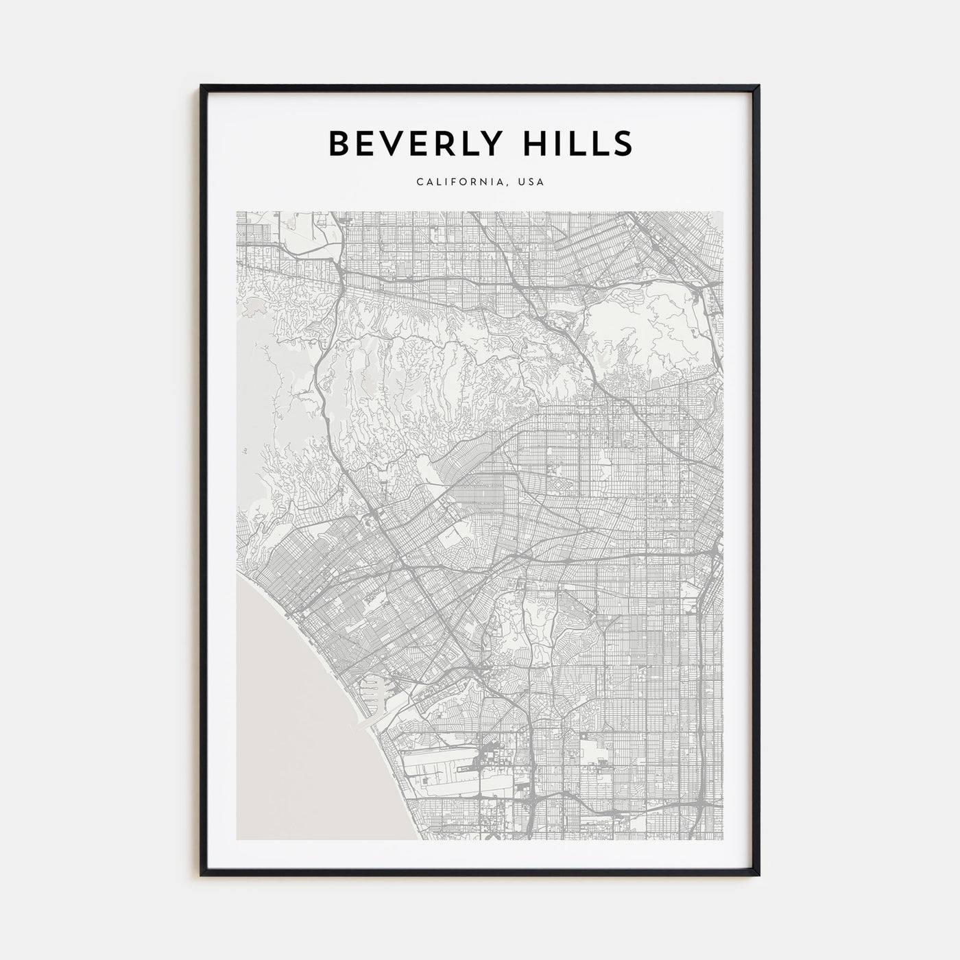 Beverly Hills Map Portrait Poster