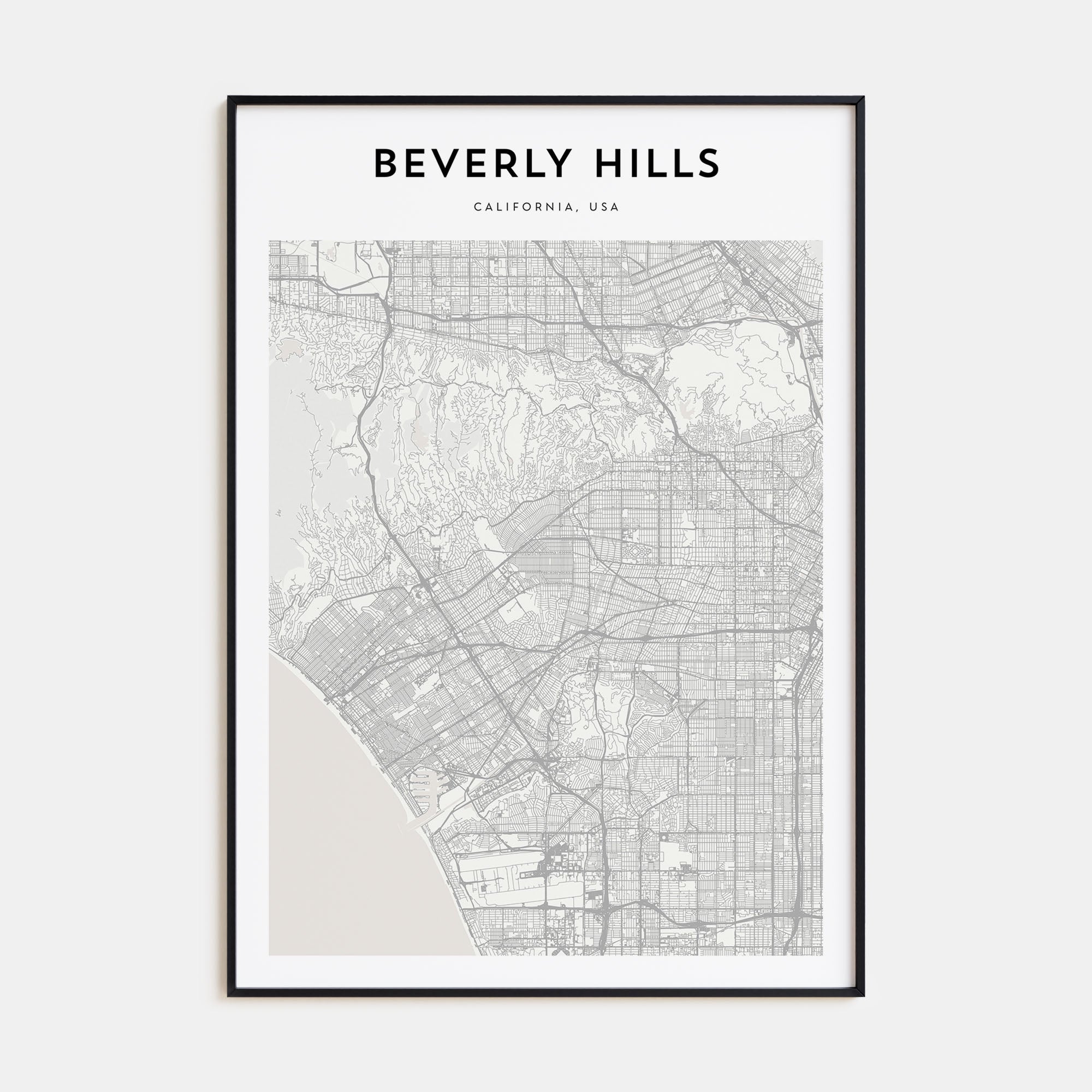 Beverly Hills Map Portrait Poster