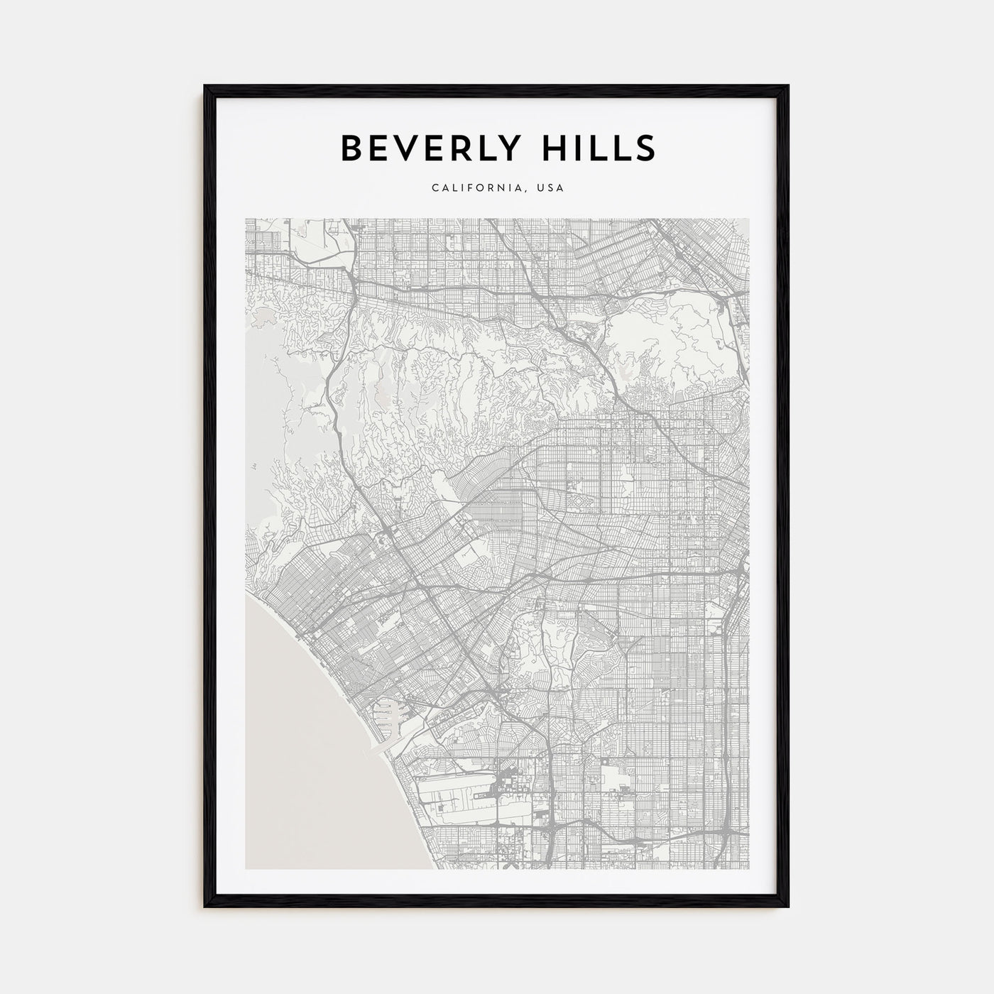 Beverly Hills Map Portrait Poster