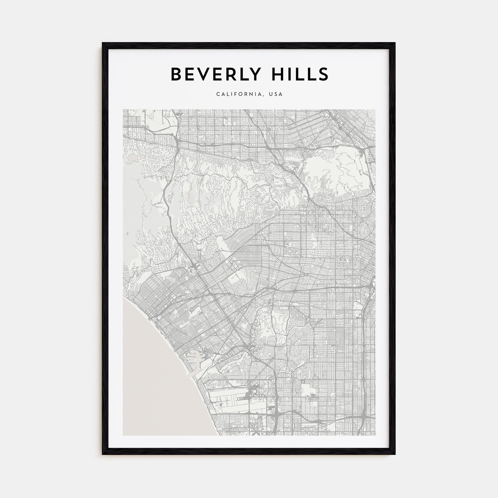 Beverly Hills Map Portrait Poster