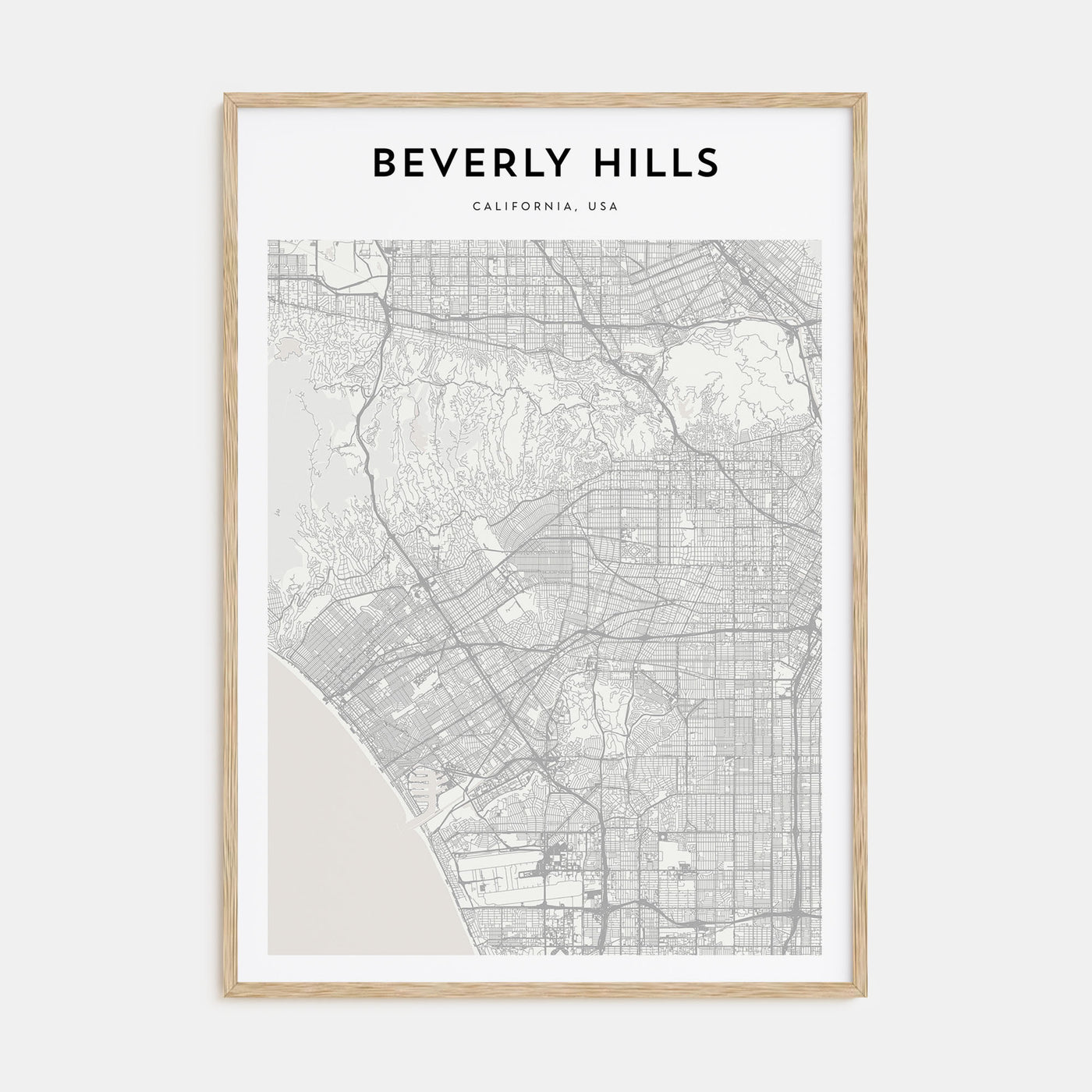 Beverly Hills Map Portrait Poster