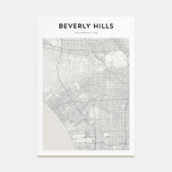 Beverly Hills Map Portrait Poster