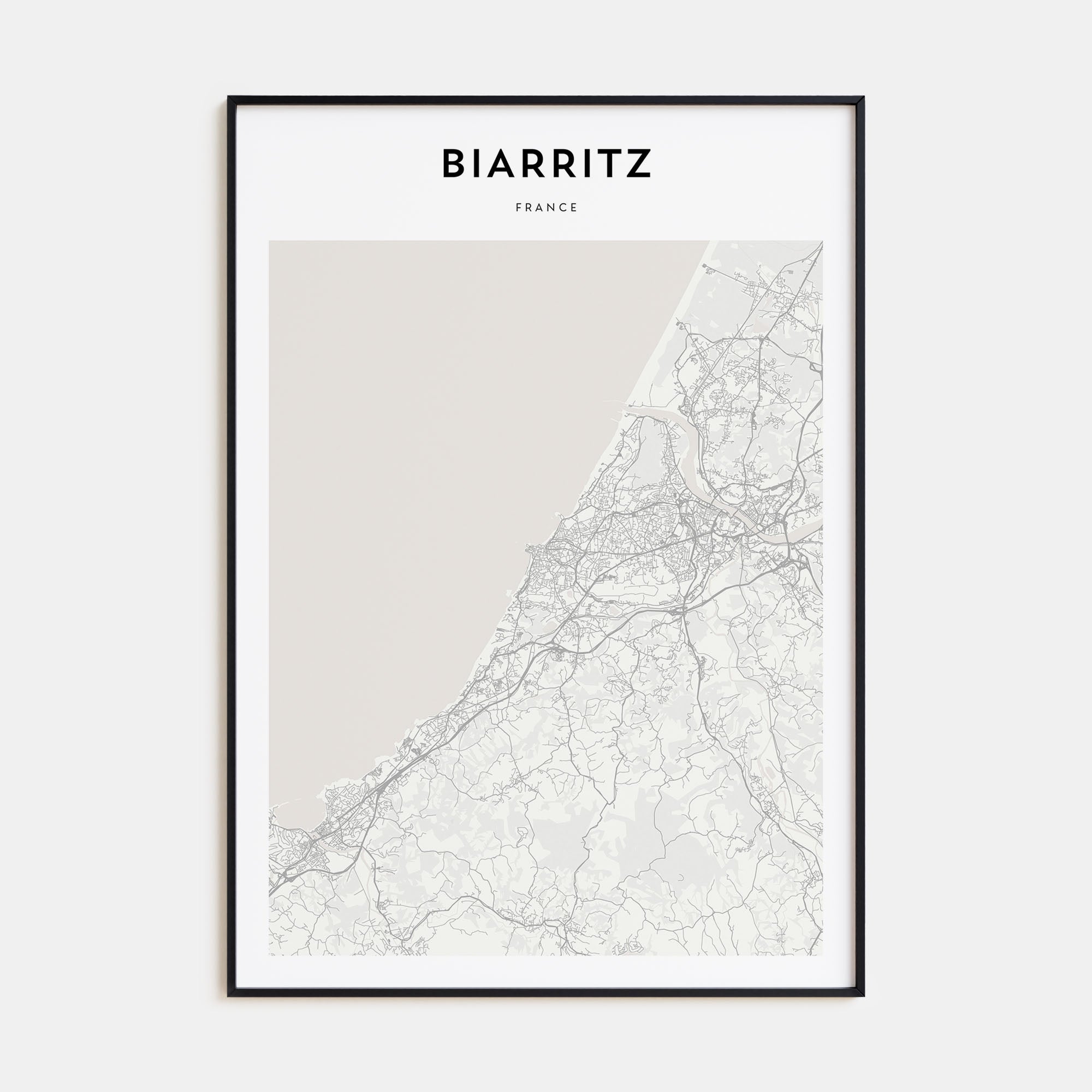 Biarritz Map Portrait Poster