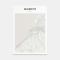 Biarritz Map Portrait Poster
