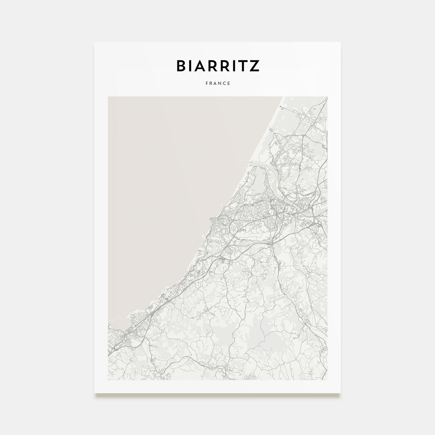 Biarritz Map Portrait Poster