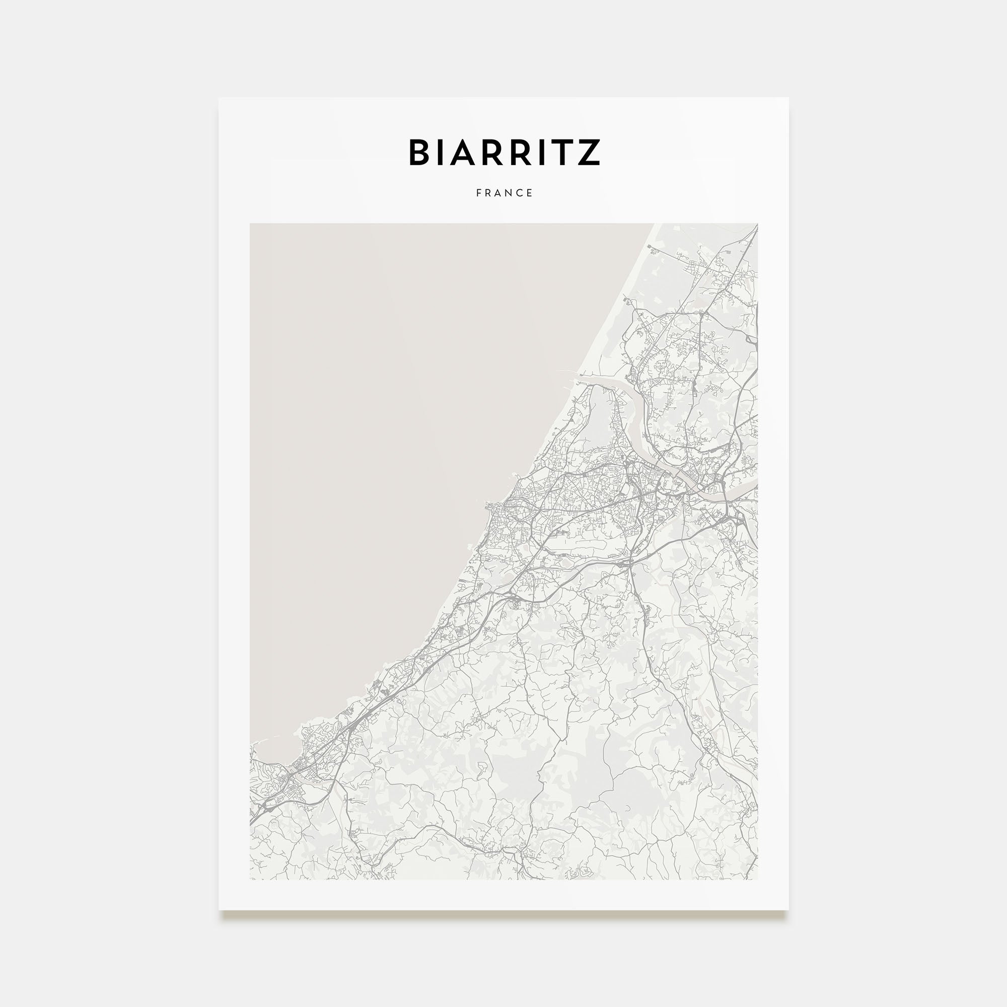 Biarritz Map Portrait Poster