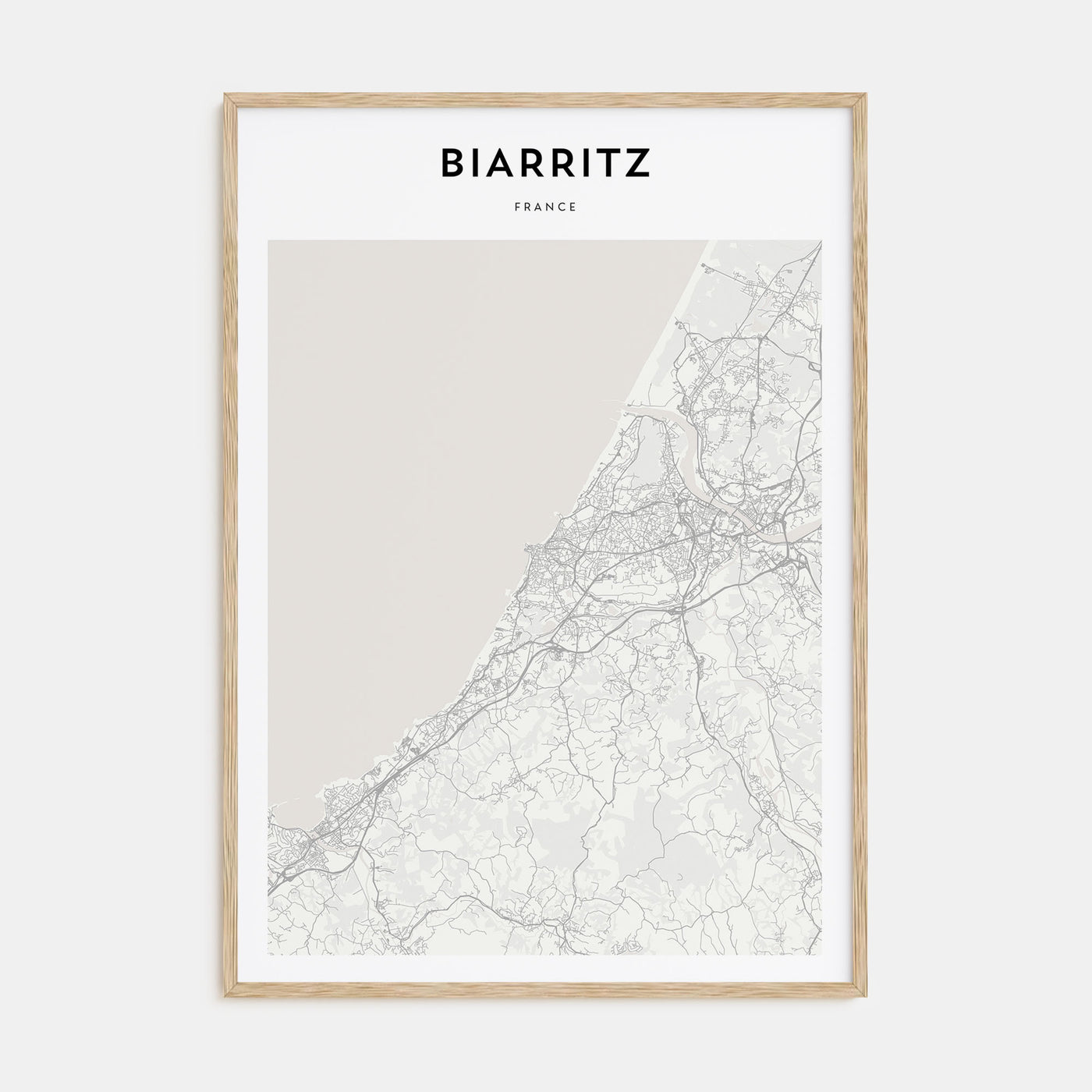 Biarritz Map Portrait Poster