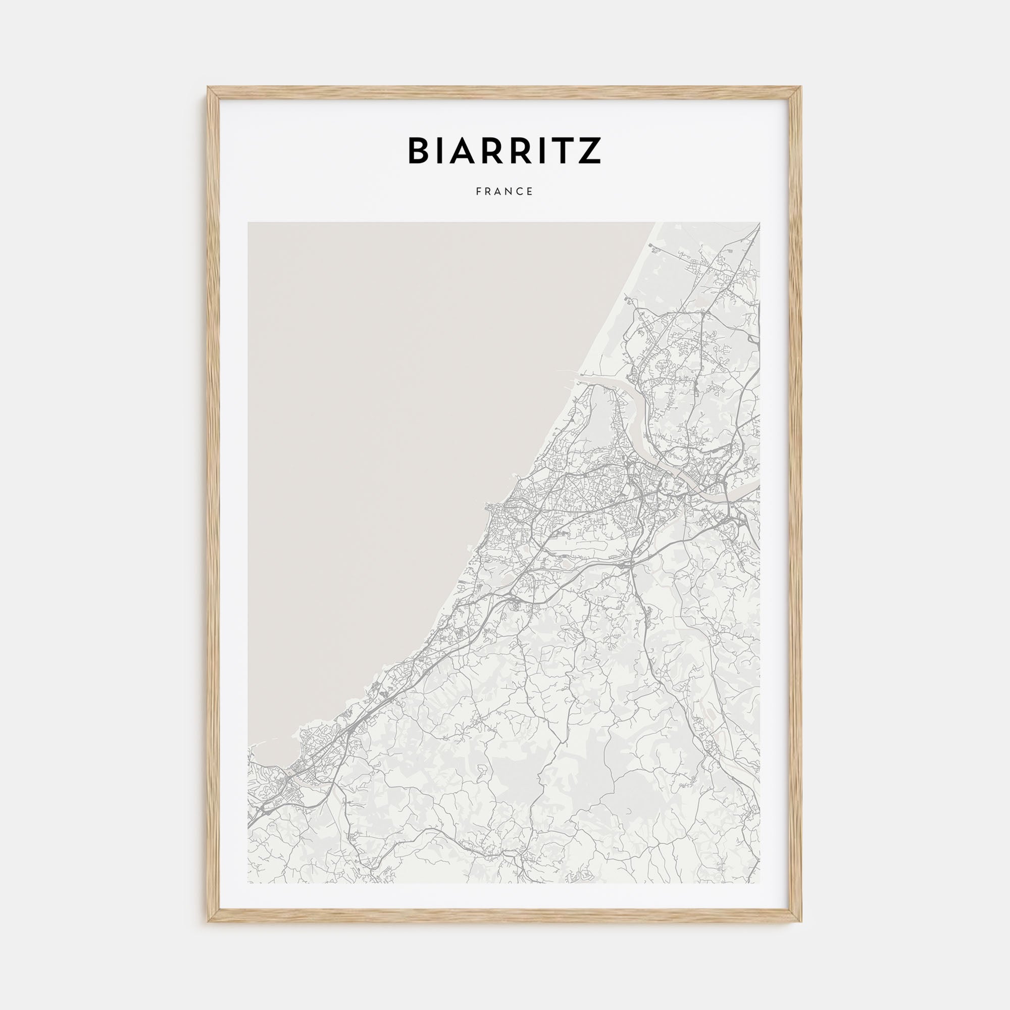 Biarritz Map Portrait Poster
