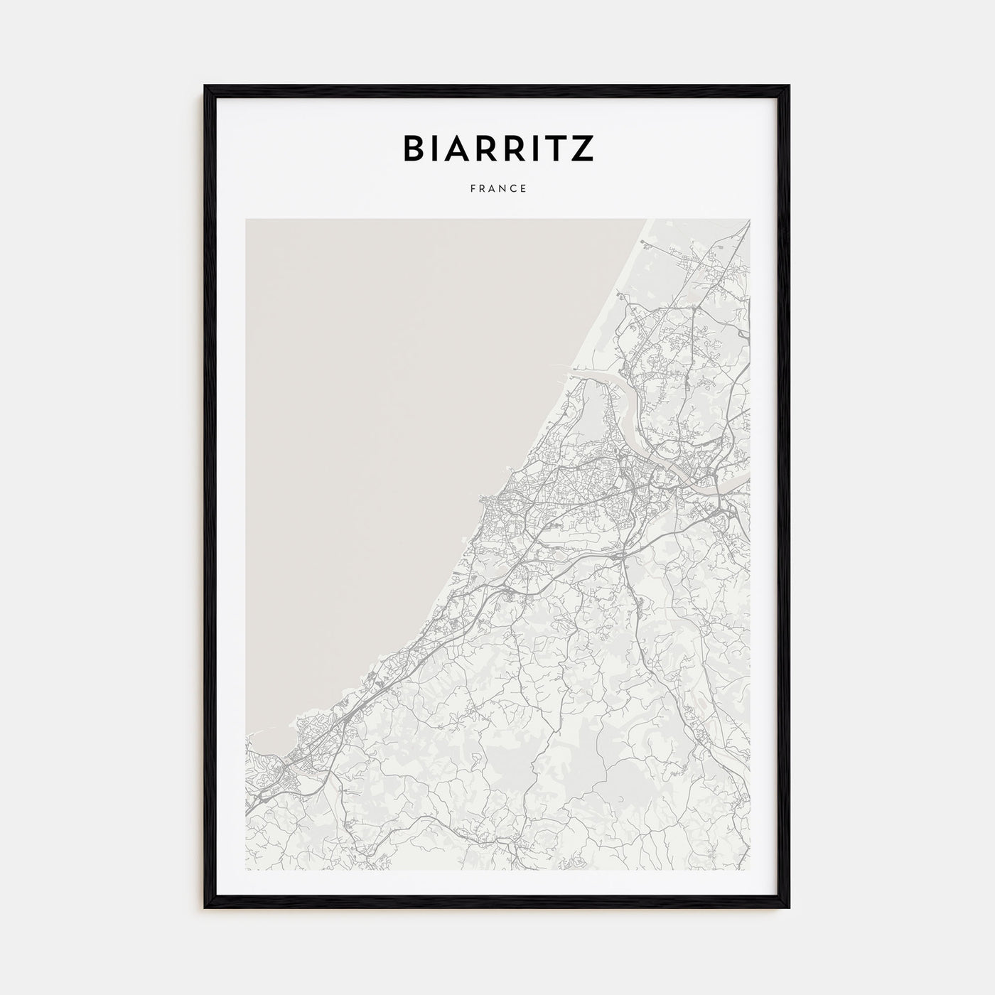 Biarritz Map Portrait Poster