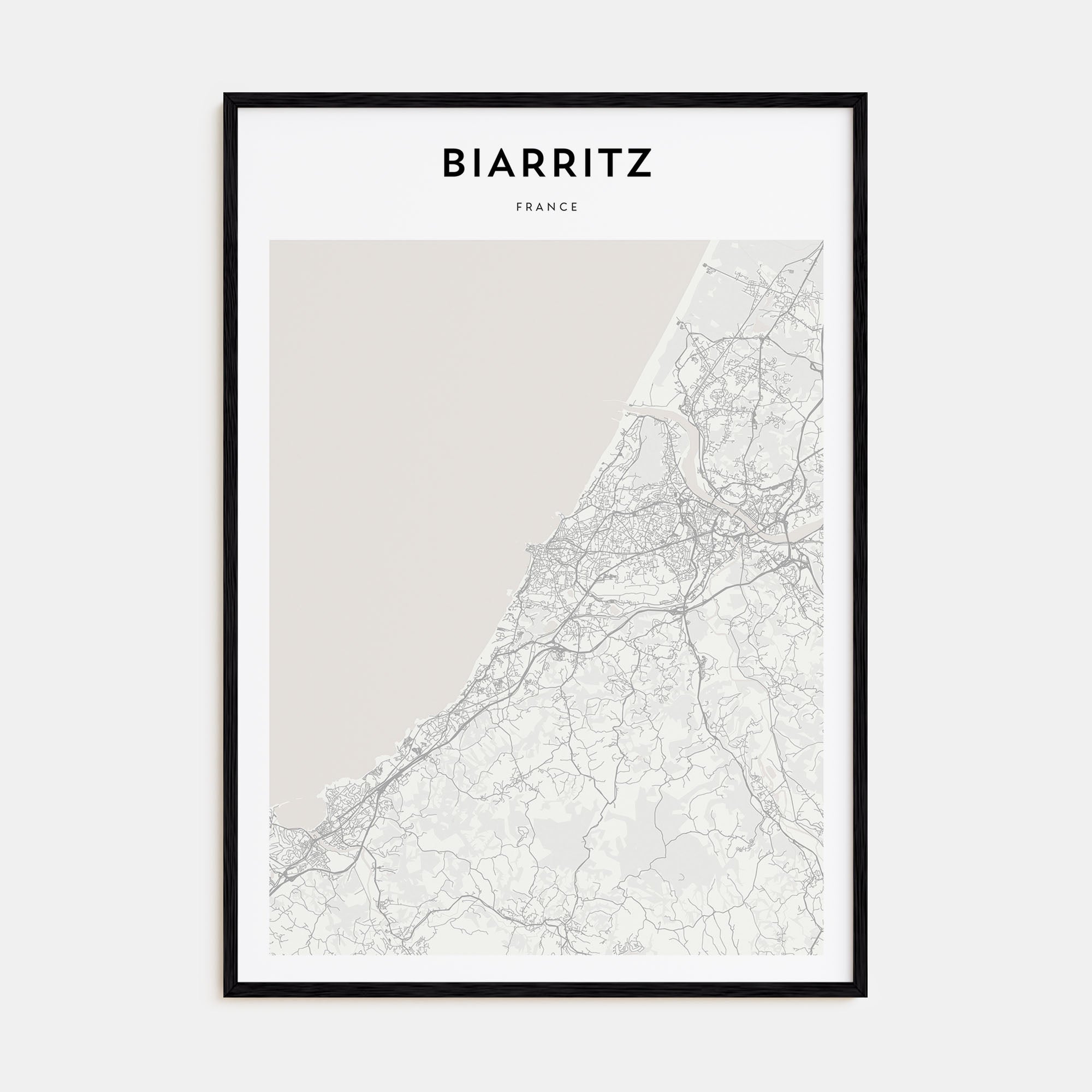 Biarritz Map Portrait Poster